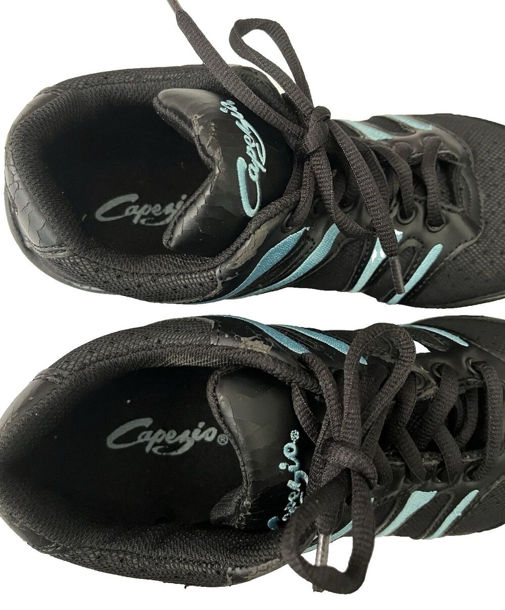 Capezio Bolt Dansneaker DS30 Women's  Black & Aqua Dance Shoe Sneaker Size 7 - Picture 3 of 8